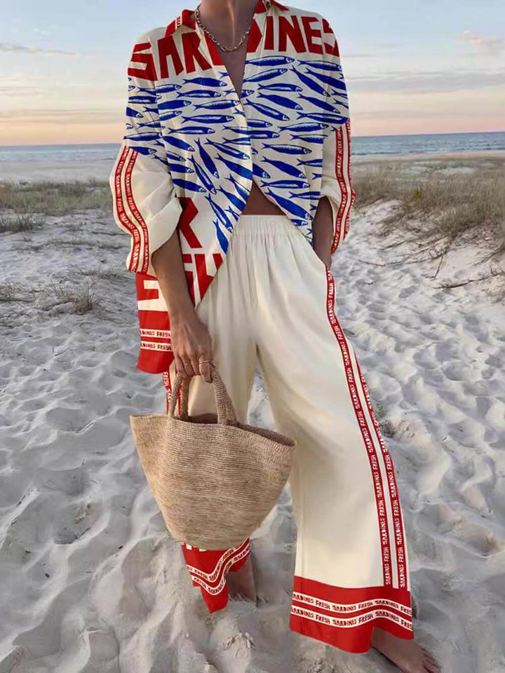 Oversized Shirt en Wijde Broek Set