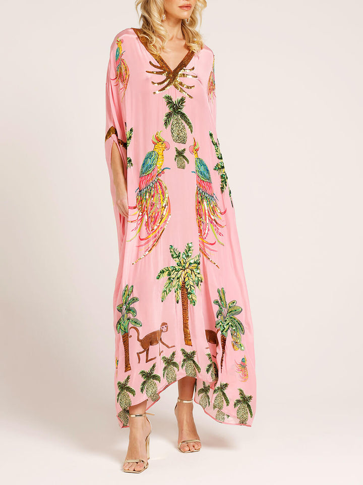 Unieke Drop Shoulder Mouw Jurk