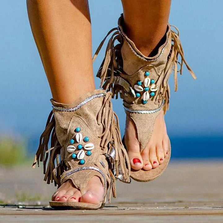 Hera - Fringe Boho Sandalen