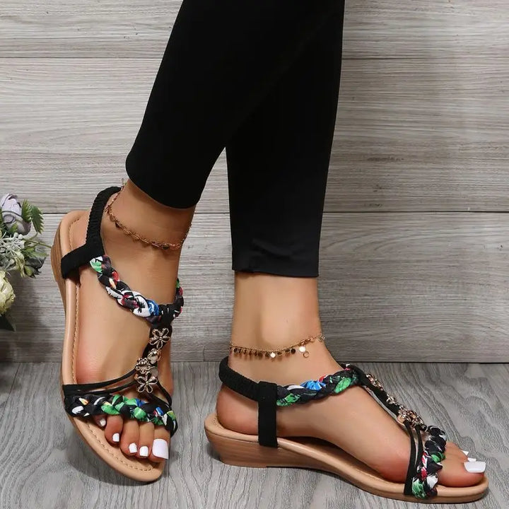 Khate - Vrouwen Gevlochten Platte Sandalen