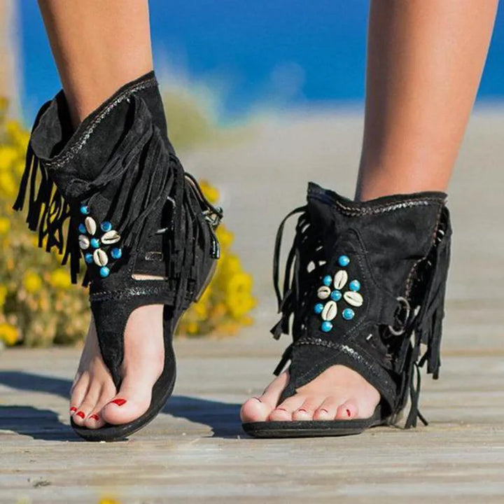 Hera - Fringe Boho Sandalen
