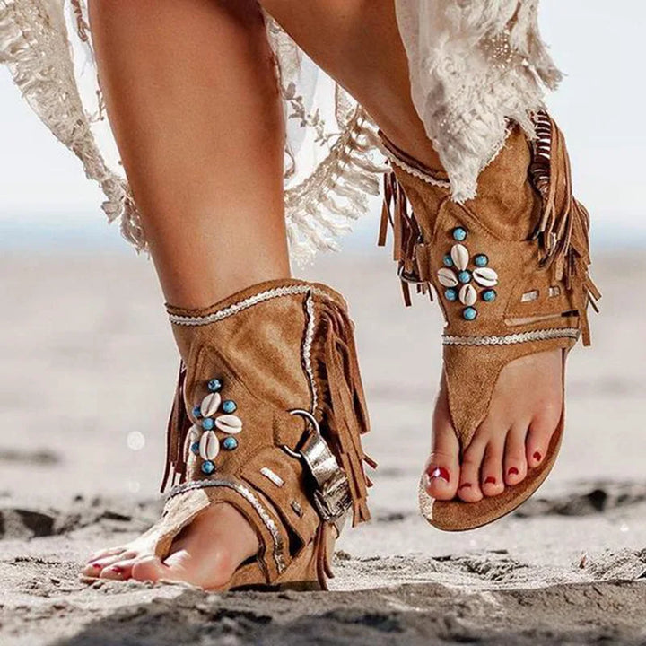 Hera - Fringe Boho Sandalen