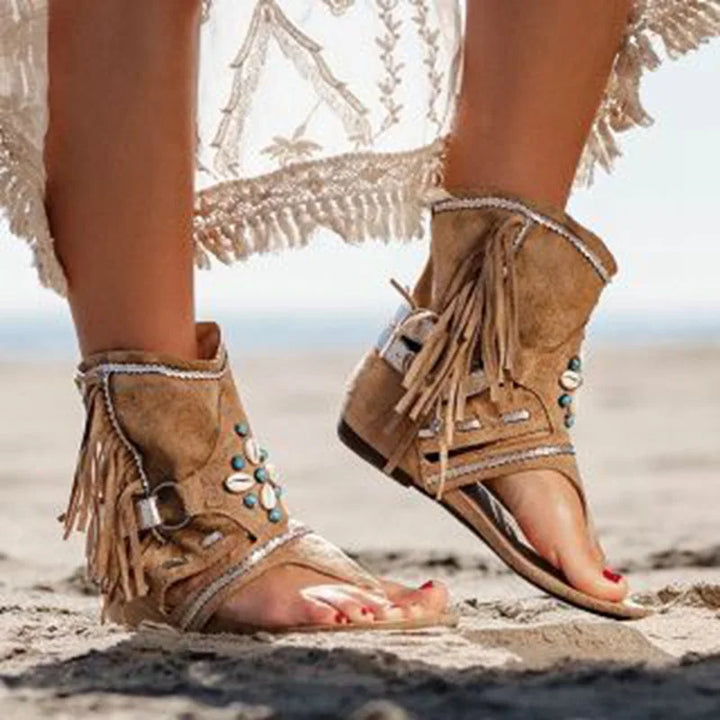 Hera - Fringe Boho Sandalen