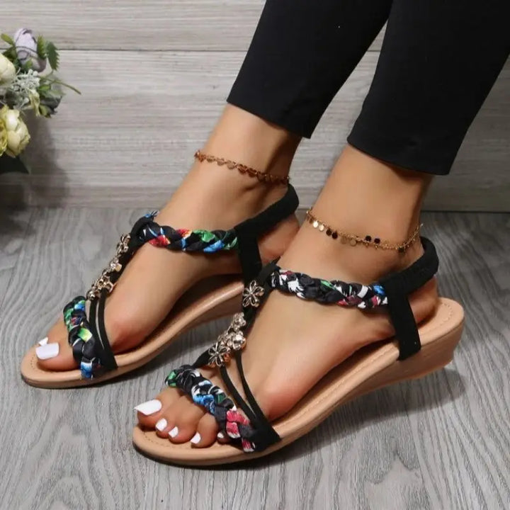 Khate - Vrouwen Gevlochten Platte Sandalen