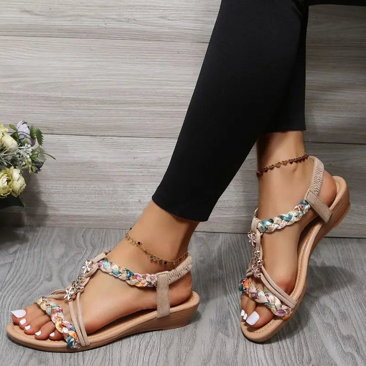 Khate - Vrouwen Gevlochten Platte Sandalen